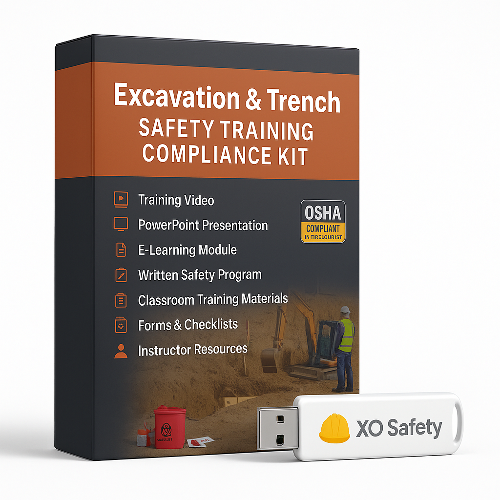 Excavation & Trench Safety Training Compliance Kit with USB drive on a white background
