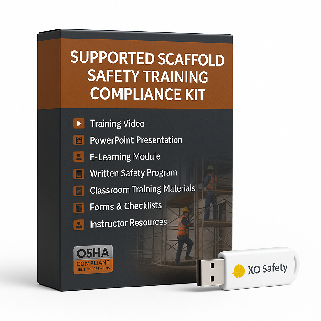Supported Scaffold Safety Training Compliance Kit with USB flash drive on a white background