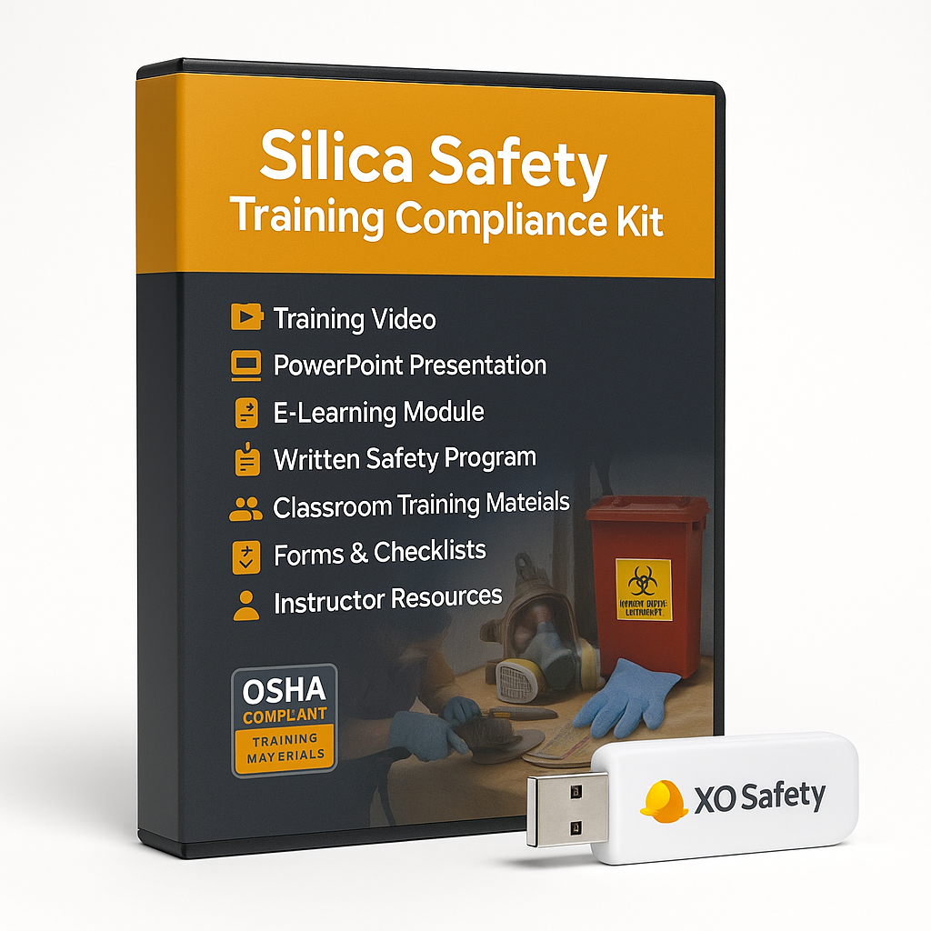 Silica Safety Training Compliance Kit with USB drive on a white background