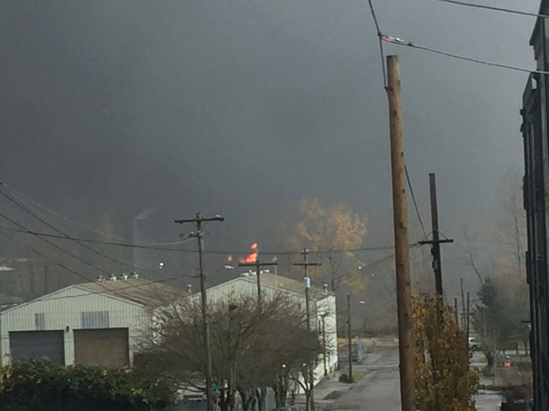 Large Train Fire On Highway 30 in Portland, OR