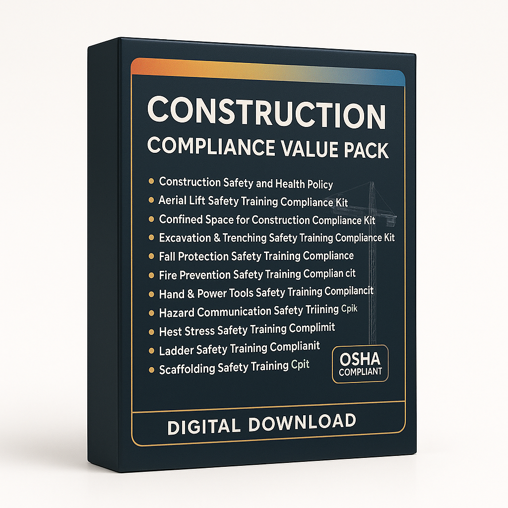 Construction compliance value pack digital download on a white background