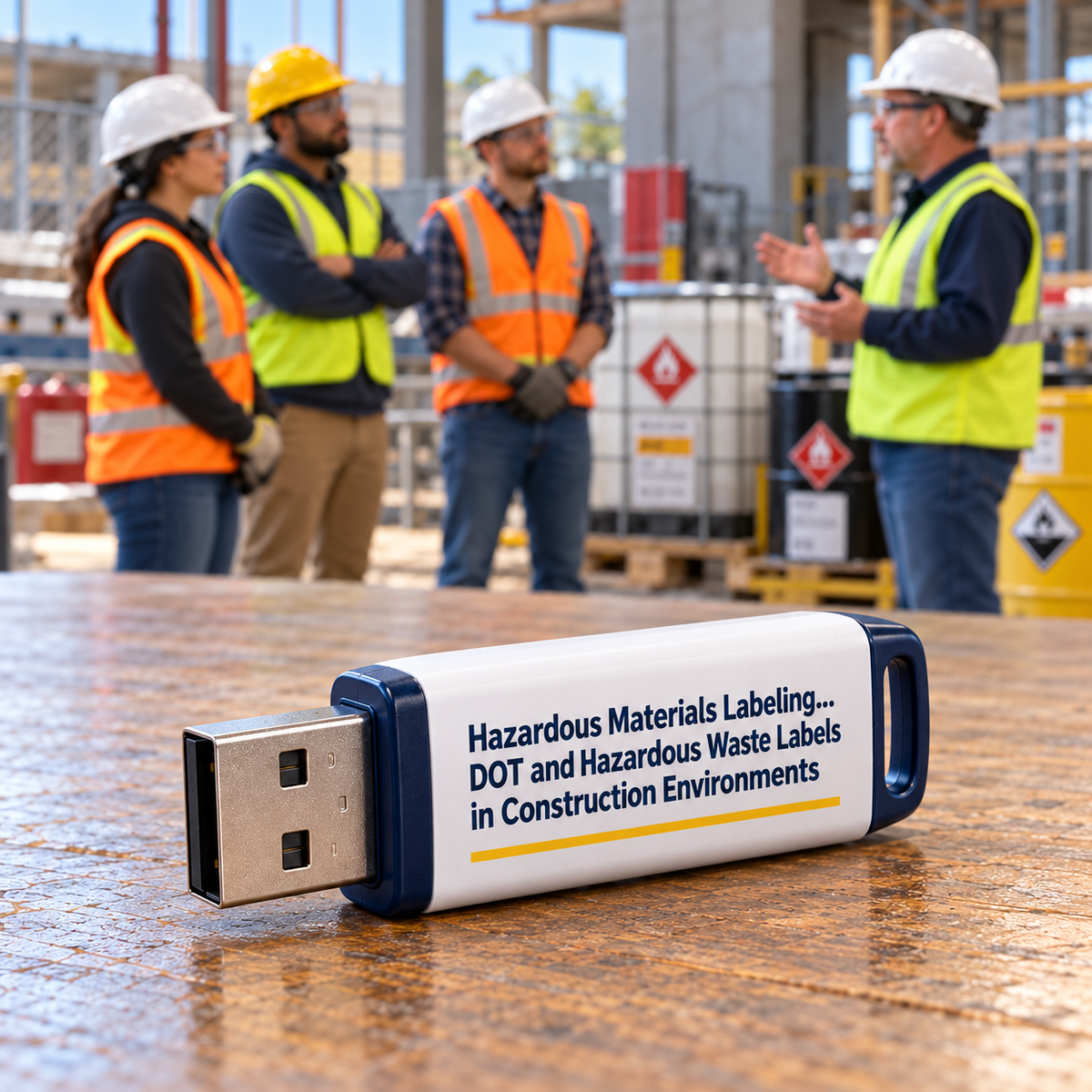 Hazardous Materials Labeling... DOT and Hazardous Waste Labels in Construction Environments Training — USB