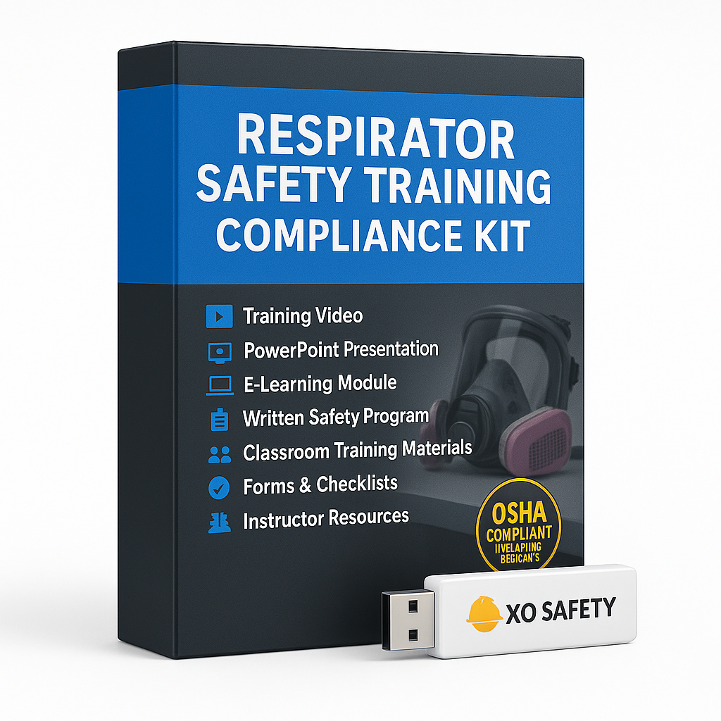 Respirator safety training compliance kit with USB drive on a white background