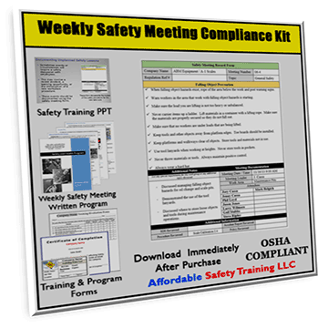 Weekly Safety Meeting Training, Safety Policy, and Meeting Forms